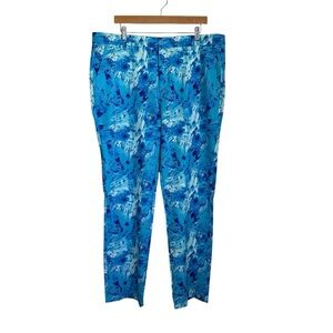 Hreski Mens Golf Pants Sz 40x32 Blue Abstract  Watercolor Marble Stretch